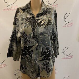 Vintage 90s JD TOO. Size Large. Cotton 3/4 Sleeve Aloha Hawaiian Shirt. B74